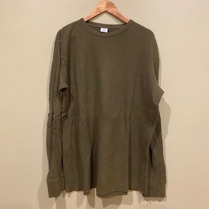 Urban Outfitters [UO] Men’s L Waffle Thermal Crew Long Sleeve Tee Shirt Green
